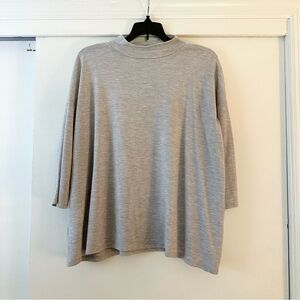 LOFT Mockneck Dolman Grey Top